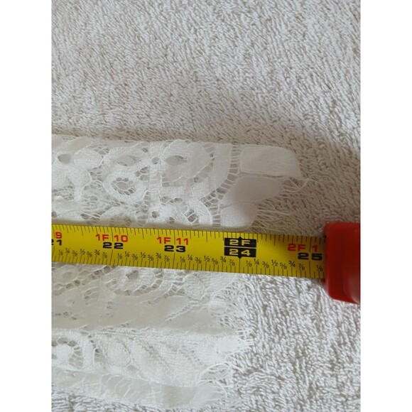 Elegant White and Blue Lace Maxi Dress - Picture 11 of 13